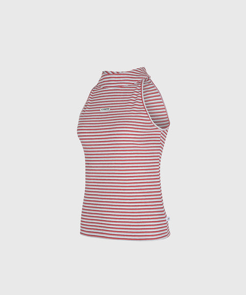 KANDINI New Stripe Halter Tee - Red