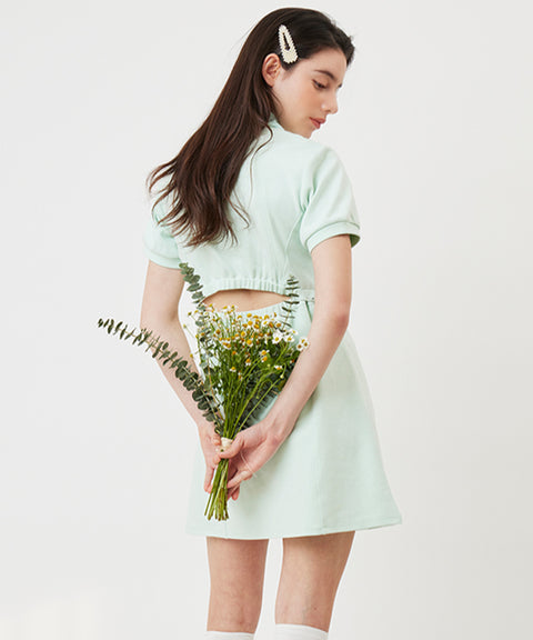 AVEN Back Open Dress - Mint