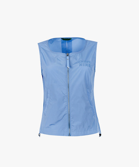 CREVE NINE: Jersey Mix Woven Vest - Sky Blue