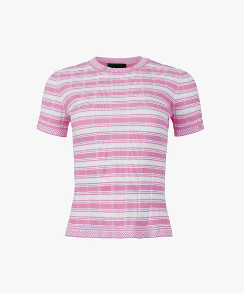 CREVE NINE: Striped Rib Knit - Light Pink