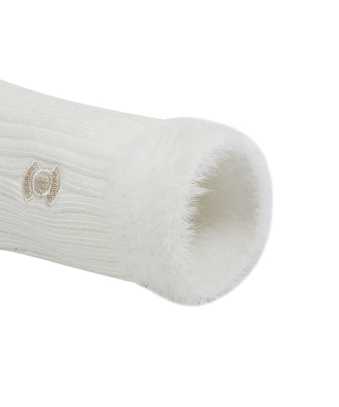 WideAngle: Co Long Fur Wool Socks L - Off-White