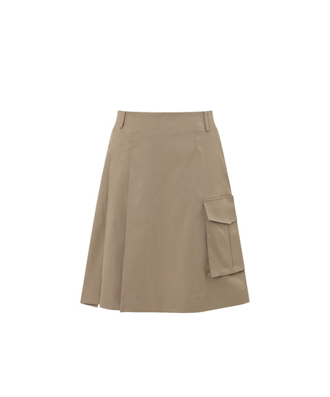 Monday Flow Pleated Midi Skirt - Beige