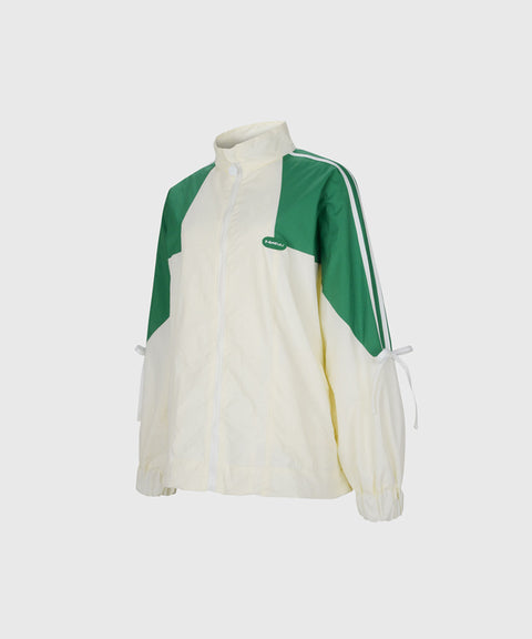 KANDINI Boyfriend Full-Zip Windbreaker - Green