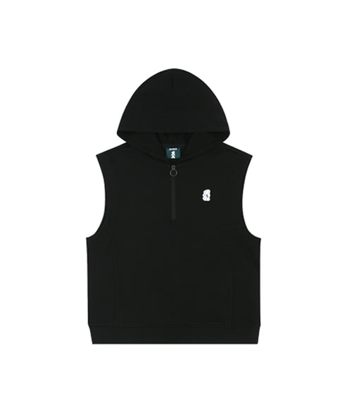 AVEN Hooded Zip-Up Vest - Black