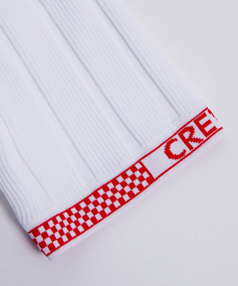 CREVE NINE: Round Ribbed Knitwear - White