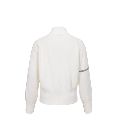 Anell Golf Shawl Knit Cardigan - Ivory