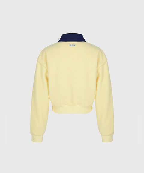 KANDINI French Terry 2-Way Zip-Up - Lemon