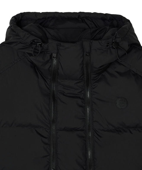 POSHERD Double Zipper Duck Down Vest - Black