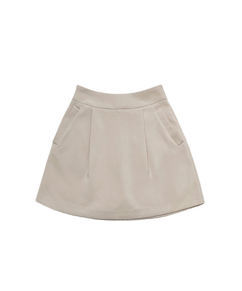 [Sample Sale] Q.C PLAY: Pintuck Pocket A-Line Balloon Skirt [Inner Pants Built-in] - 2colors