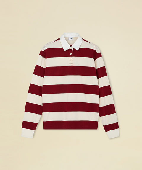 FORDI Stripe Collar T-Shirt - Wine