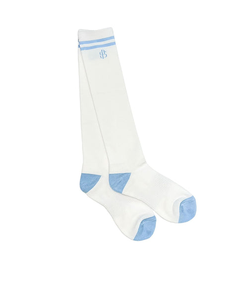 POSHERD Labe Pile Cushion Knee Socks - White