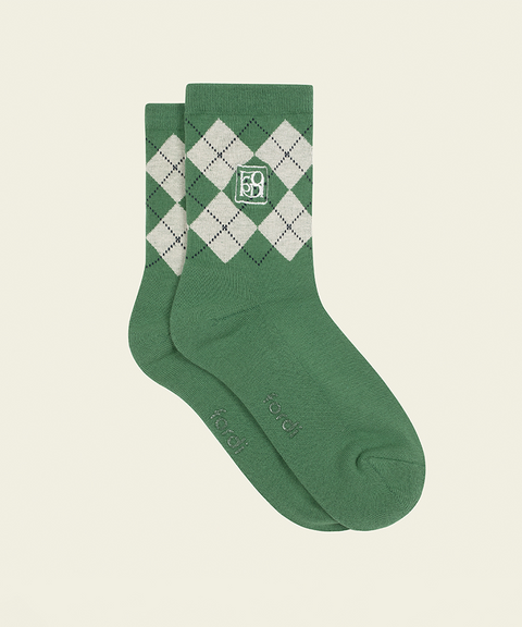 FORDI Argyle Ankle Socks - Moss Green