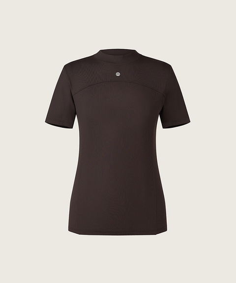 FORDI Golji Mock Neck Short Sleeve T-Shirt - Brown