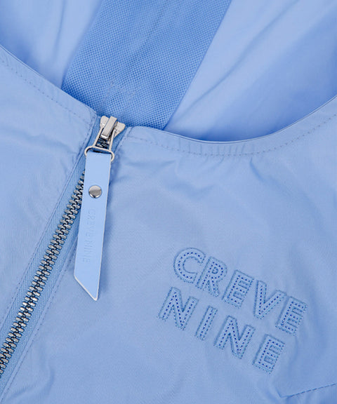 CREVE NINE: Jersey Mix Woven Vest - Sky Blue