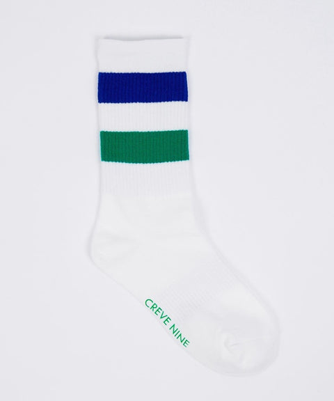 CREVE NINE: Women's Mid Neck Striped Socks - Ivory