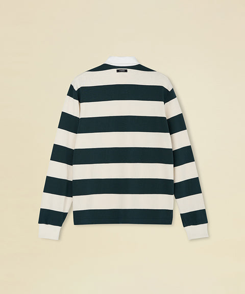 FORDI Stripe Collar T-Shirt - Forest Green