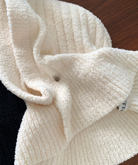 Anell Golf Layered Knit Hoodie - Cream Ivory