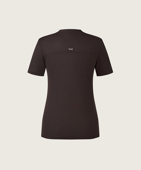 FORDI Golji Mock Neck Short Sleeve T-Shirt - Brown