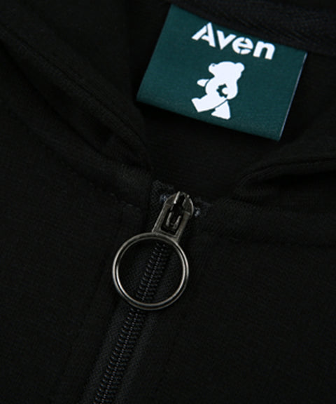 AVEN Hooded Zip-Up Vest - Black