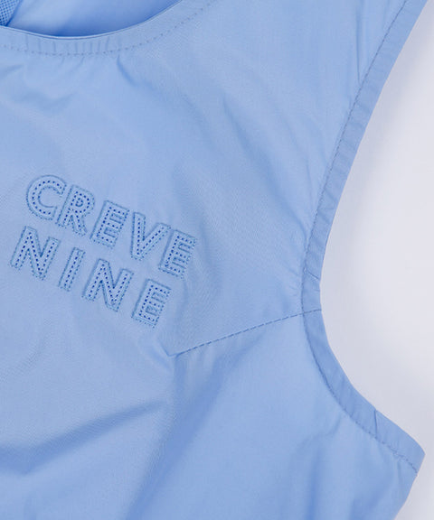 CREVE NINE: Jersey Mix Woven Vest - Sky Blue