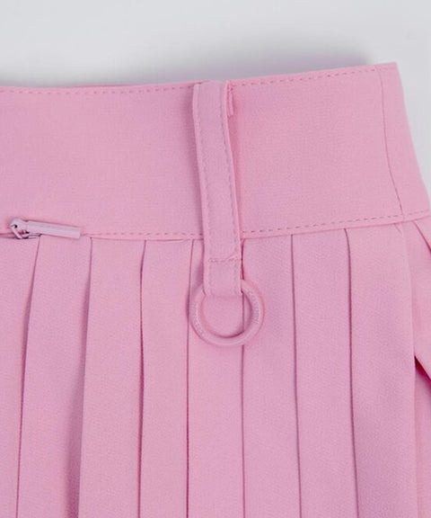 CREVE NINE: Two-Tone Ribbed Swing Pleats - Light Pink