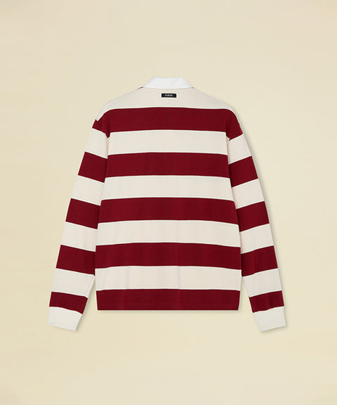 FORDI Stripe Collar T-Shirt - Wine