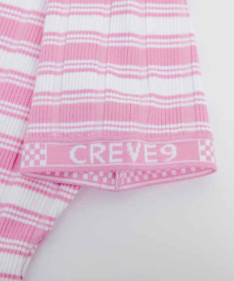 CREVE NINE: Striped Rib Knit - Light Pink