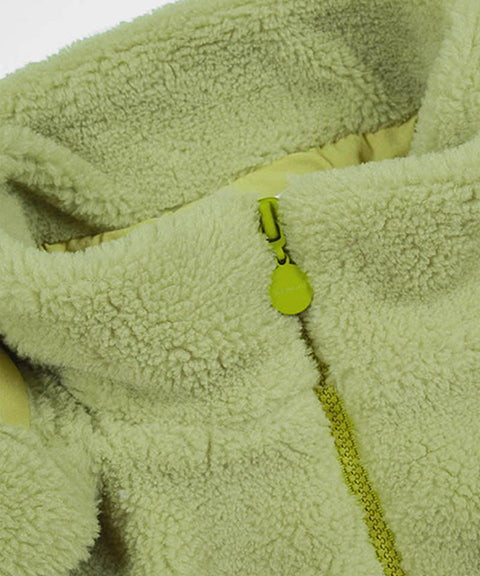 KANDINI Teddy Fleece Hooded Jumper - Light Green