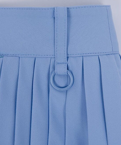 CREVE NINE: Two-Tone Ribbed Swing Pleats - Sky Blue