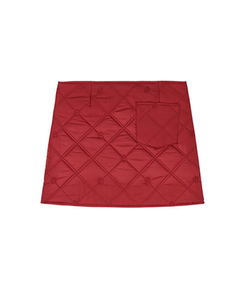 POSHERD Logo Quilted Reversible Padded Wrap Skirt -  Wine/Pink