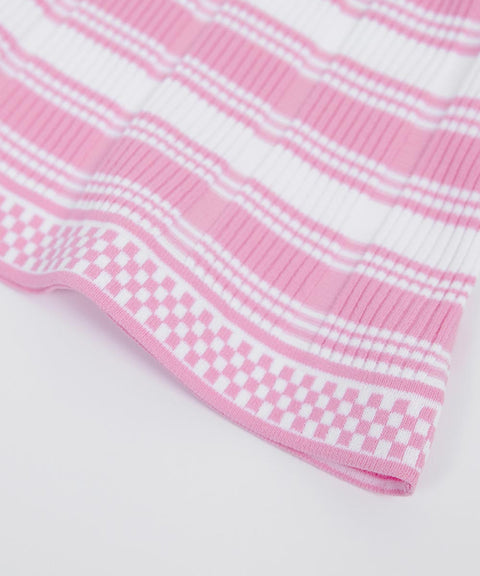 CREVE NINE: Striped Rib Knit - Light Pink