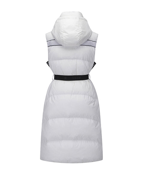 ANEW Golf: Women Long Length Down Vest - Ivory