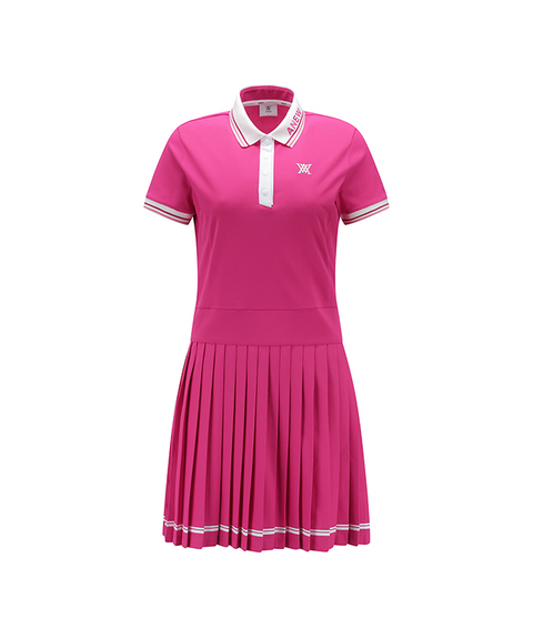 ANEW Golf: Women Pleated Skirt Pique Dress - Hot Pink