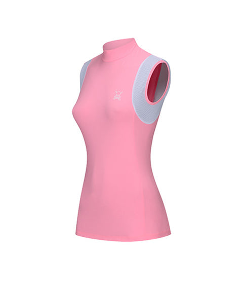 [Sample Sale] CHUCUCHU Women's Mesh Dual Point Top - Pink